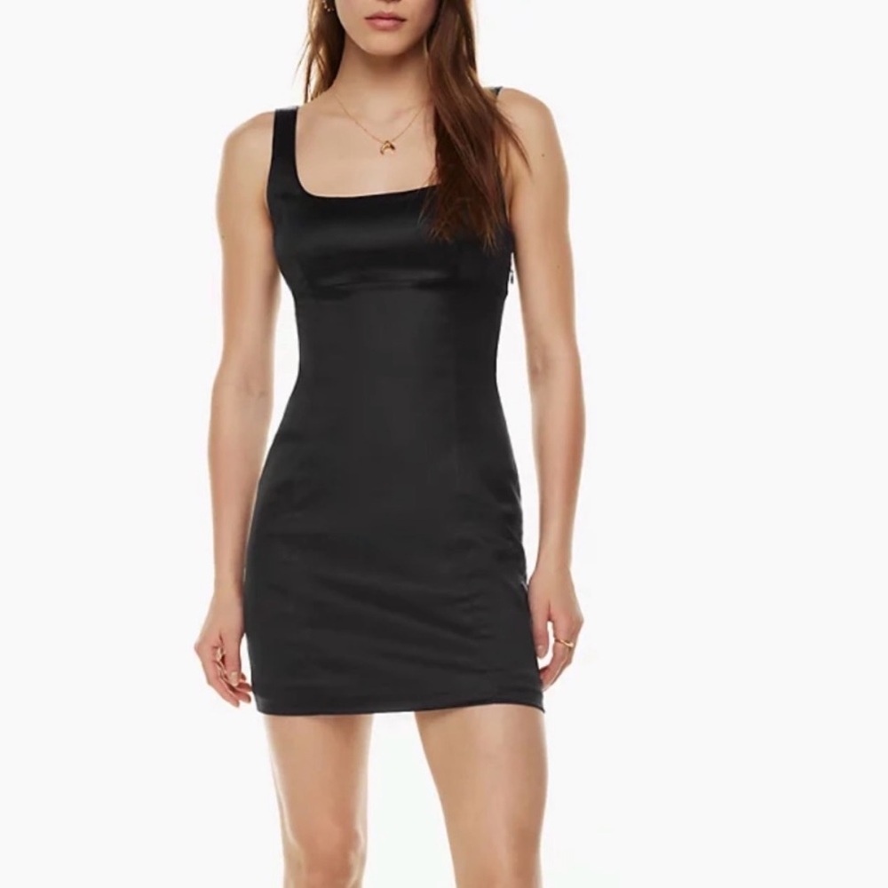 Aritzia Wilfred Sleek Black Mini Dress